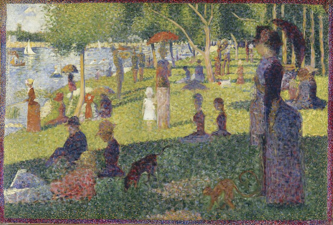 Teaching Art History to Preschoolers can be engaging and full of process art invitations. Check out our favorite art activities inspired by George Seurat and Pointillism