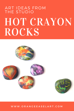 From the Art Studio - Process Art Activity for Kids of all ages - Hot Crayon Rocks