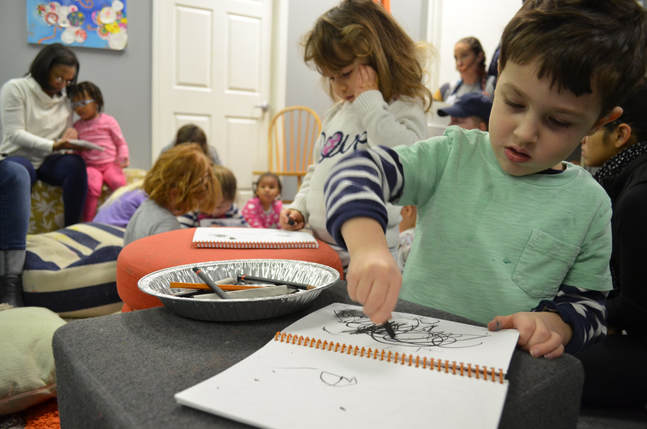 Hands-on, age appropriate learning, for preschoolers in the art room. We explore the concept of contrast (light and dark) through story and playful art making. 