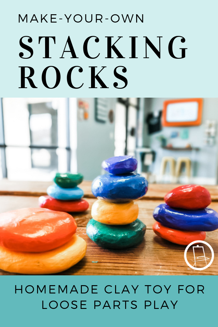 DIY Clay Stacking Rocks -- perfect for open-ended, loose parts play. This homemade toy makes a beautiful gift!