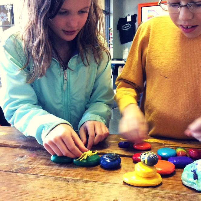 DIY Clay Stacking Rocks -- perfect for open-ended, loose parts play. This homemade toy makes a beautiful gift!