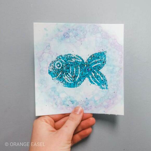 Colorful Bubble Art Activity for Kids. The first step to our glittery, Rainbow Fish art project!