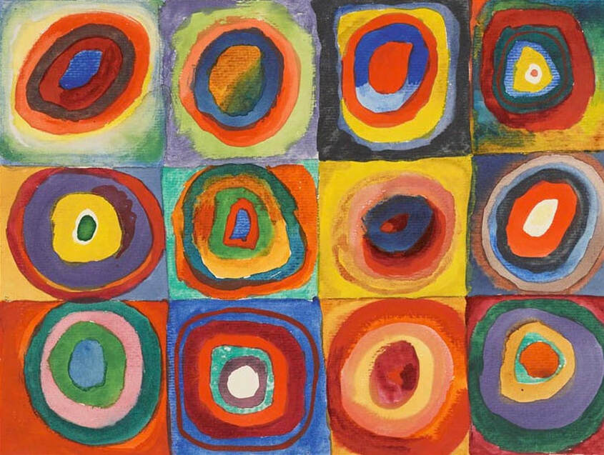 Teaching Art History to Preschoolers can be engaging and full of process art invitations. Check out our favorite art activities inspired by Wassily Kandinsky.