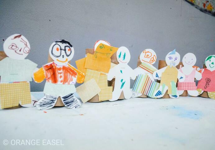Easy paper doll art invitation to support a portraiture and figure art lesson for our preschool art classes