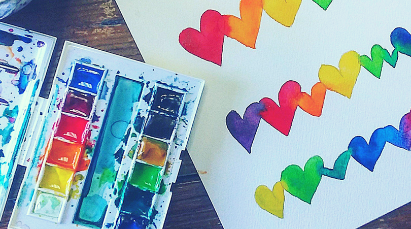 Watercolor Painting Lesson for Valentines Day - perfect for kids AND adults!